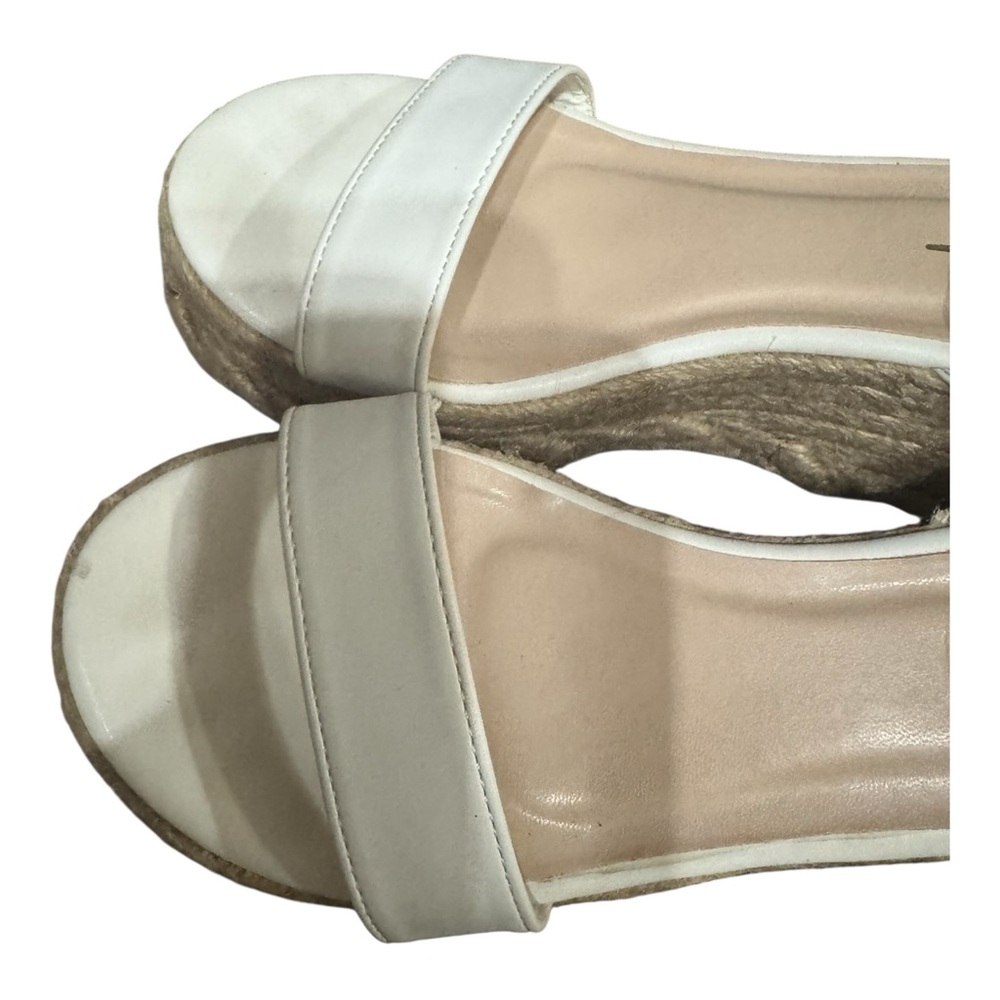 Lulus Cesilie White Espadrille Platform Wedge Sandals Size 7 - Picture 4 of 9